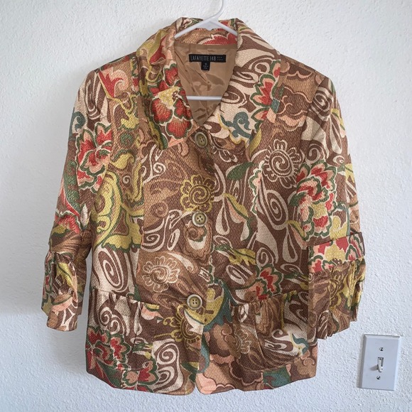 Lafayette 148 New York Jackets & Blazers - Lafayette 148 New York Floral Paisley Jacquard Bell Sleeve Blazer Jacket Size 10